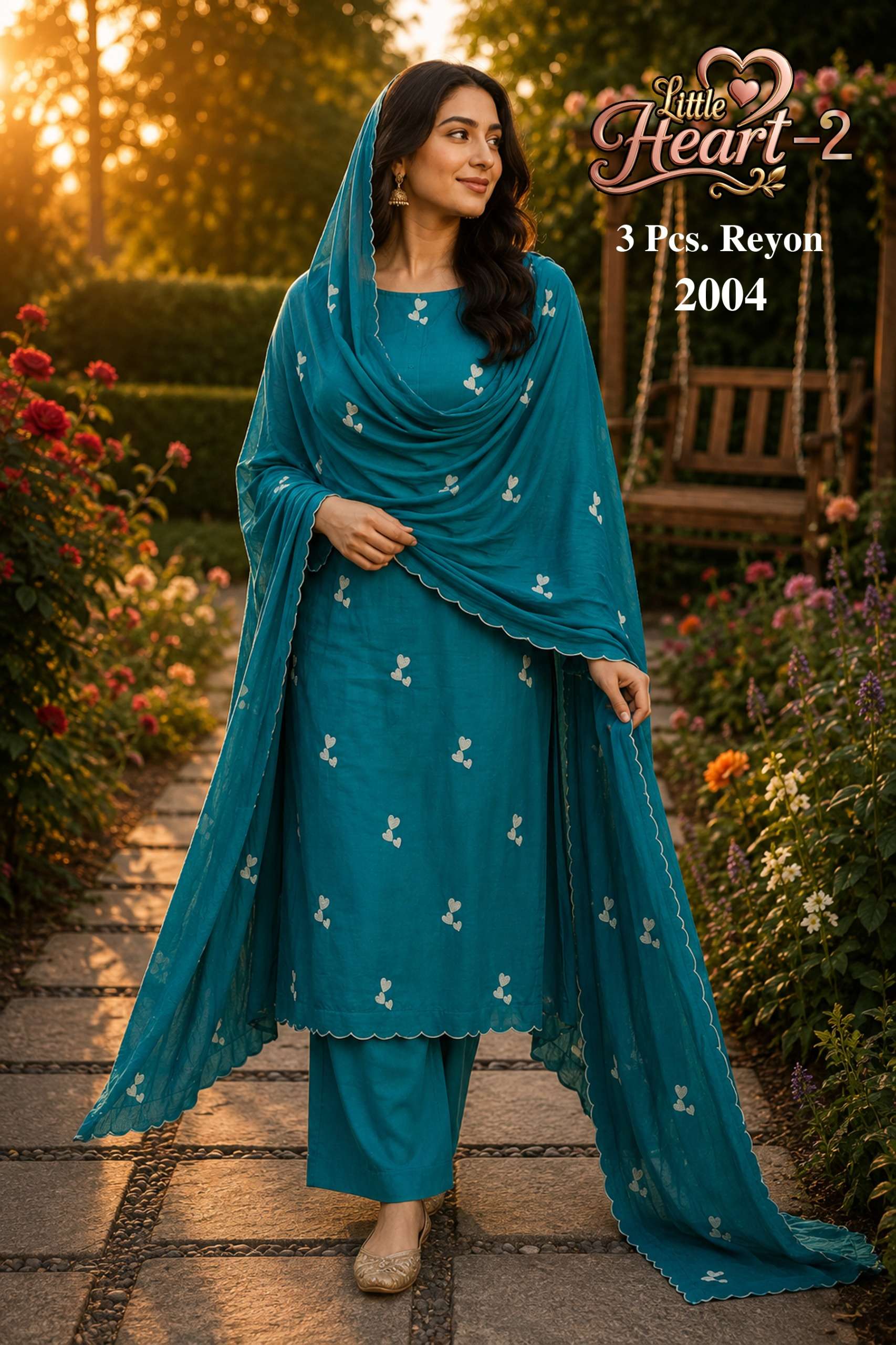 LITTLE HEART REYON VOL 2 RAYON WORK SALWAR SUIT COLLECTION UNSTITCH BRAND SURAT MARKET